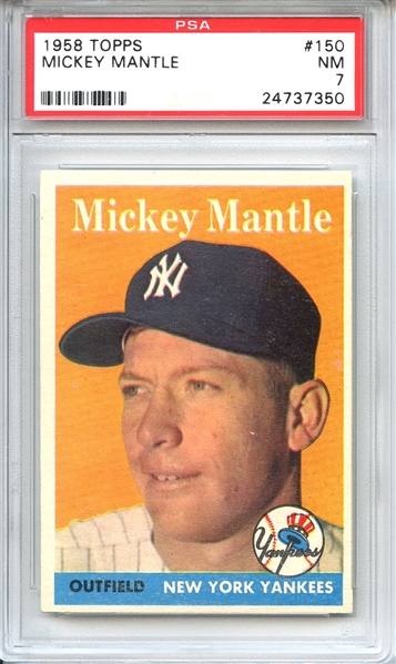 1958 Topps 150 Mickey Mantle PSA NM 7