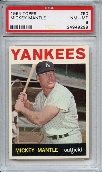 1964 Topps 50 Mickey Mantle PSA NM-MT 8