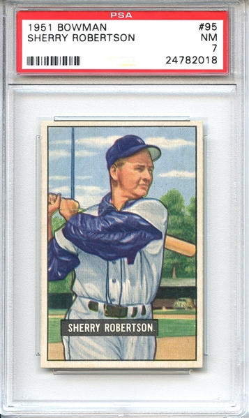 1951 Bowman 95 Sherry Robertson PSA NM 7