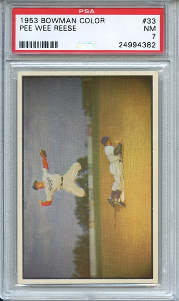 1953 Bowman Color 33 Pee Wee Reese PSA NM 7