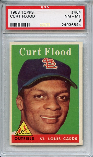1958 Topps 464 Curt Flood RC PSA NM-MT 8