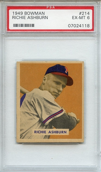 1949 Bowman 214 Richie Ashburn RC PSA EX-MT 6