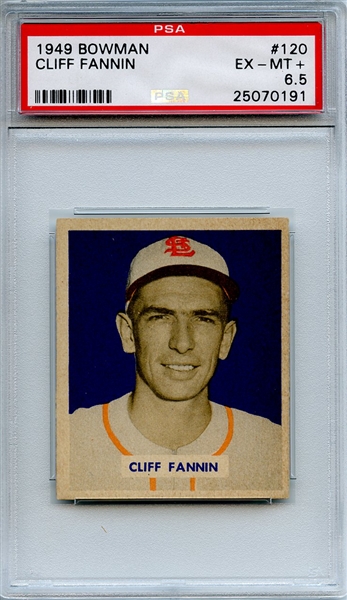 1949 Bowman 120 Cliff Fanni PSA EX-MT+ 6.5