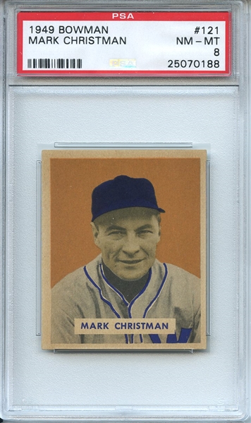 1949 Bowman 121 Mark Christman PSA NM-MT 8