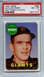 1968 Topps 485 Gaylord Perry White Name PSA NM-MT 8