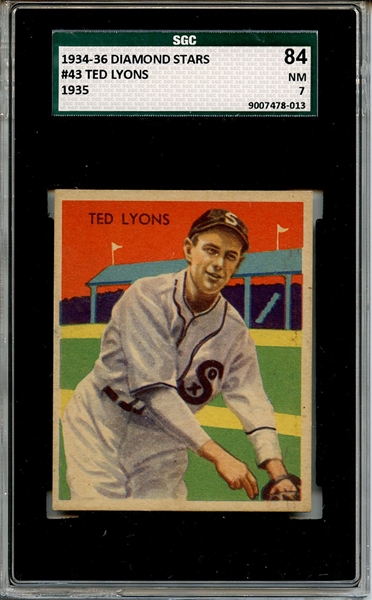 1935 Diamond Stars 43 Ted Lyons SGC NM 84 / 7