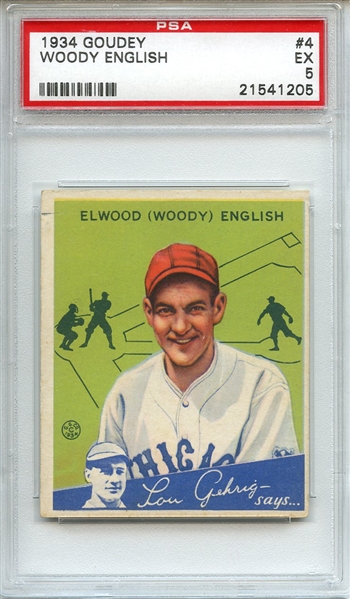 1934 Goudey 4 Woody English PSA EX 5