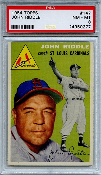 1954 Topps 147 John Riddle PSA NM-MT 8