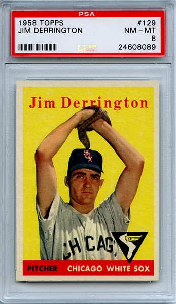 1958 Topps 129 Jim Derrington PSA NM-MT 8