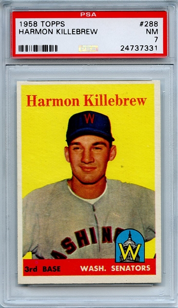 1958 Topps 288 Harmon Killebrew PSA NM 7