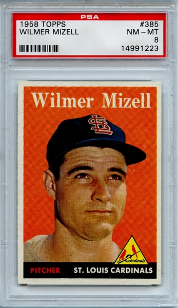 1958 Topps 385 Wilmer Mizell PSA NM-MT 8