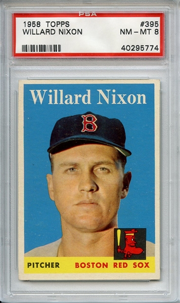 1958 Topps 395 Willard Nixon PSA NM-MT 8