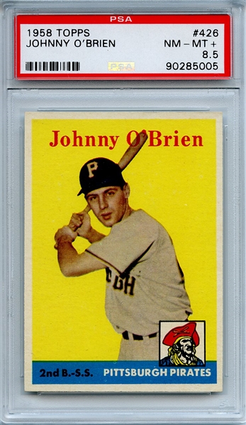 1958 Topps 426 Johnny O'Brien PSA NM-MT+ 8.5