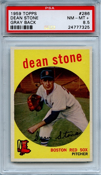 1959 Topps 286 Dean Stone Gray Back PSA NM-MT+ 8.5