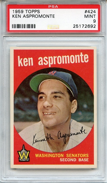 1959 Topps 424 Ken Aspromonte PSA MINT 9