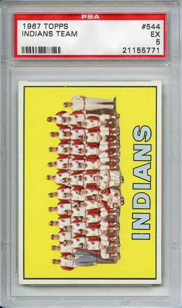 1967 Topps 544 Cleveland Indians Team PSA EX 5
