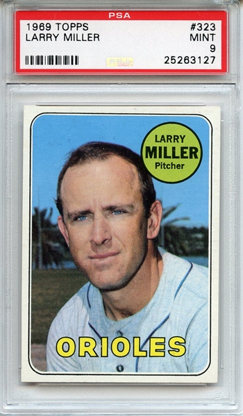 1969 Topps 323 Larry Miller PSA MINT 9