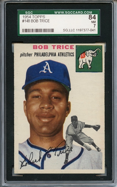 1954 Topps 148 Bob Trice SGC NM 84 / 7