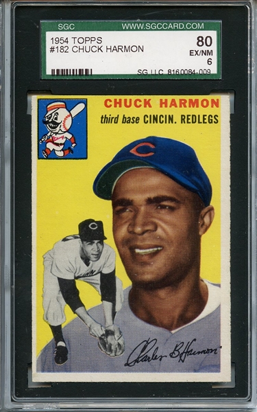 1954 Topps 182 Chuck Harmon SGC NM 84 / 7