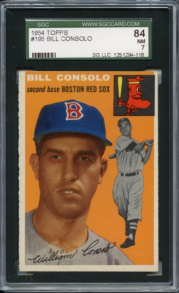 1954 Topps 195 Bill Consolo SGC NM 84 / 7