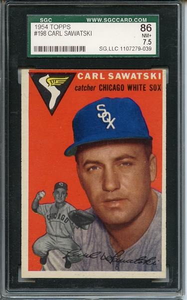 1954 Topps 198 Carl Sawatski SGC NM+ 86 / 7.5