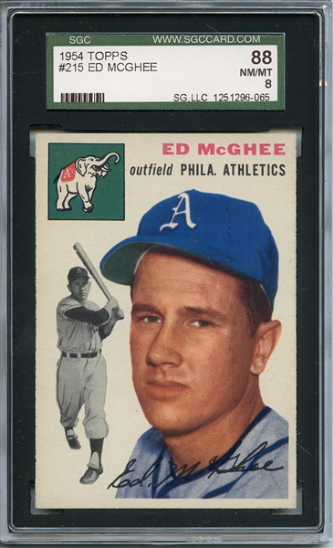 1954 Topps 215 Ed McGhee SGC NM/MT 88 / 8