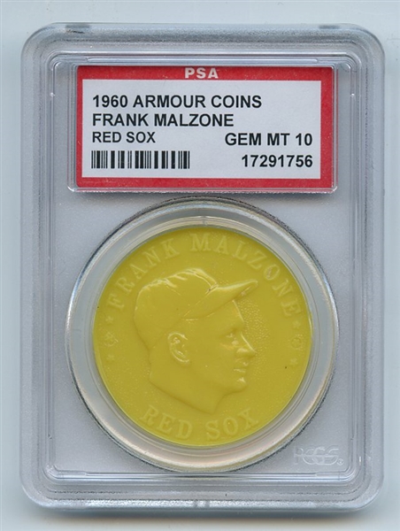 1960 Armour Coins Yellow Frank Malzone Red Sox PSA GEM MT 10