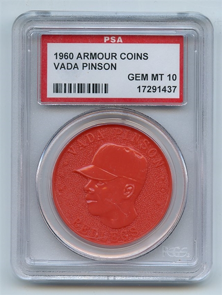 1960 Armour Coins Orange Vada Pinson PSA GEM MT 10