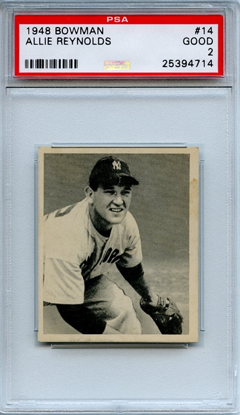 1948 Bowman 14 Allie Reynolds PSA GOOD 2