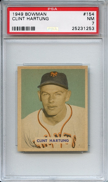 1949 Bowman 154 Clint Hartung PSA NM 7