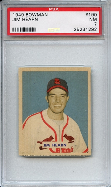 1949 Bowman 190 Jim Hearn PSA NM 7