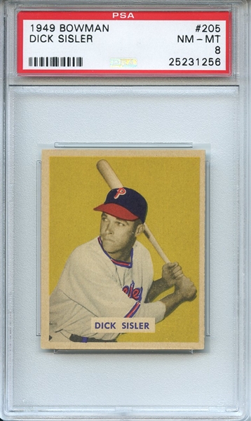 1949 Bowman 205 Dick Sisler PSA NM-MT 8