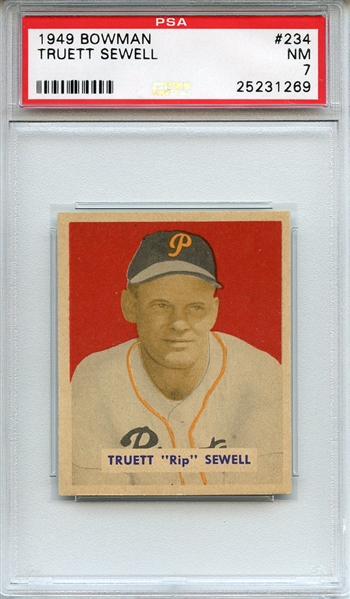 1949 Bowman 234 Truett Sewell PSA NM 7
