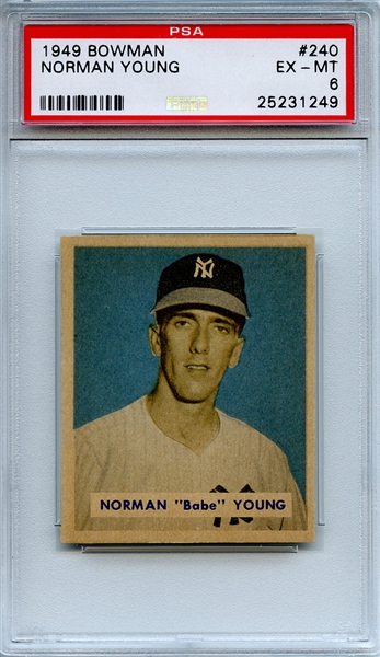 1949 Bowman 240 Norman Young PSA EX-MT 6