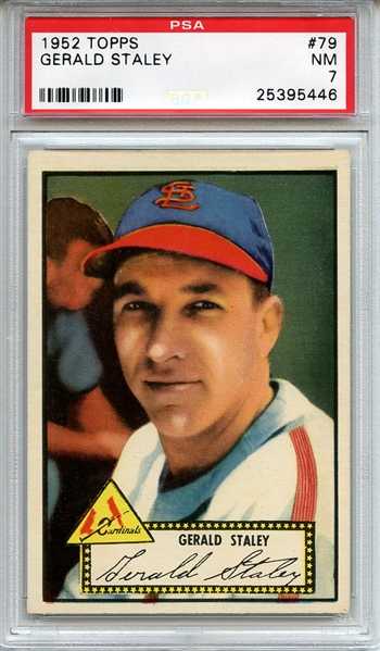 1952 Topps 79 Gerald Staley Red Back PSA NM 7