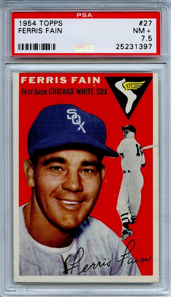1954 Topps 27 Ferris Fain PSA NM+ 7.5