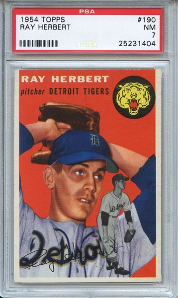 1954 Topps 190 Ray Herbert PSA NM 7