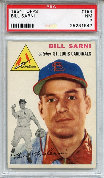 1954 Topps 194 Bill Sarni PSA NM 7