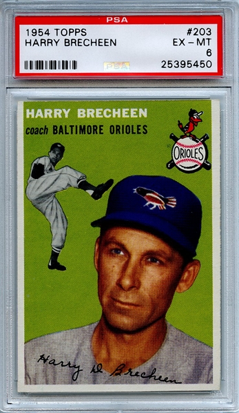 1954 Topps 203 Harry Brecheen PSA EX-MT 6