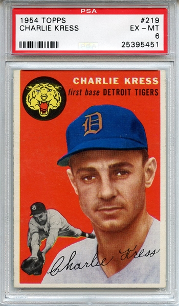 1954 Topps 219 Charlie Kress PSA EX-MT 6