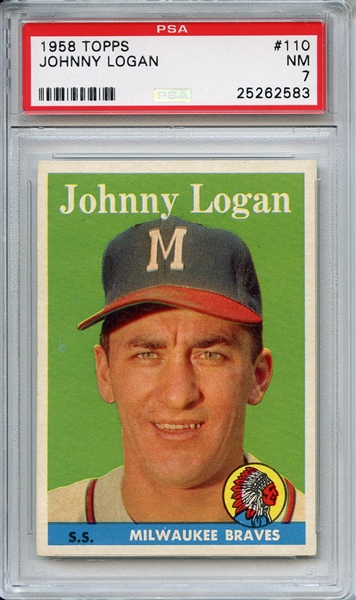 1958 Topps 110 Johnny Logan PSA NM 7