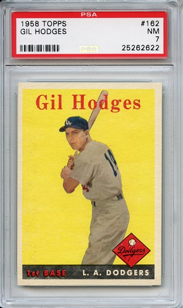1958 Topps 162 Gil Hodges PSA NM 7