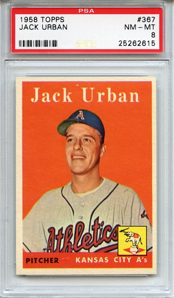 1958 Topps 367 Jack Urban PSA NM-MT 8