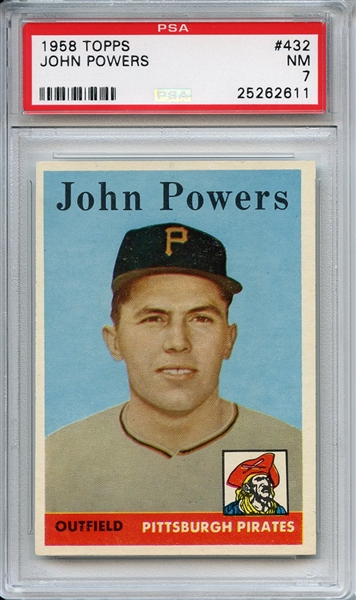 1958 Topps 432 John Powers PSA NM 7