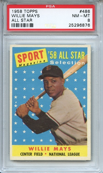 1958 Topps 486 Willie Mays All Star PSA NM-MT 8