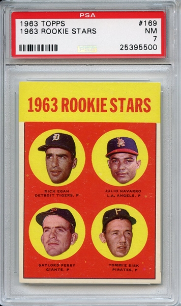 1963 Topps 169 Gaylord Perry PSA NM 7