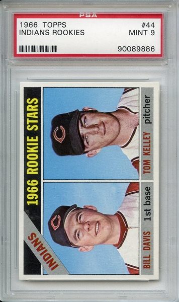 1966 Topps 44 Cleveland Indians Rookies PSA MINT 9
