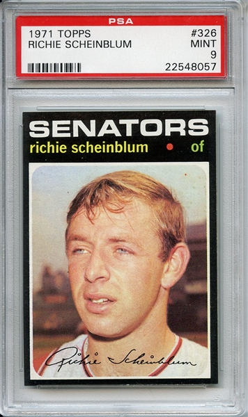 1971 Topps 326 Richie Scheinblum PSA MINT 9