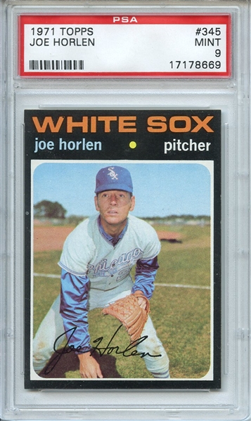 1971 Topps 345 Joe Horlen PSA MINT 9