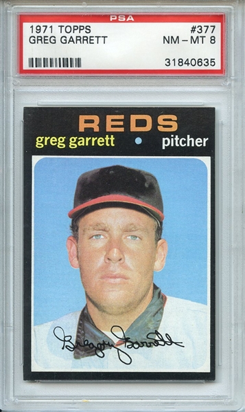 1971 Topps 377 Greg Garrett PSA NM-MT 8